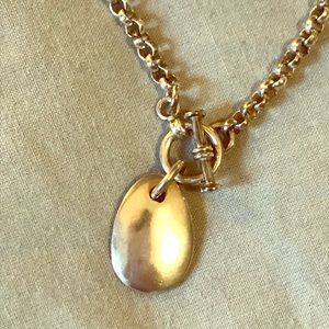 Sterling silver toggle necklace w thumbnail drop